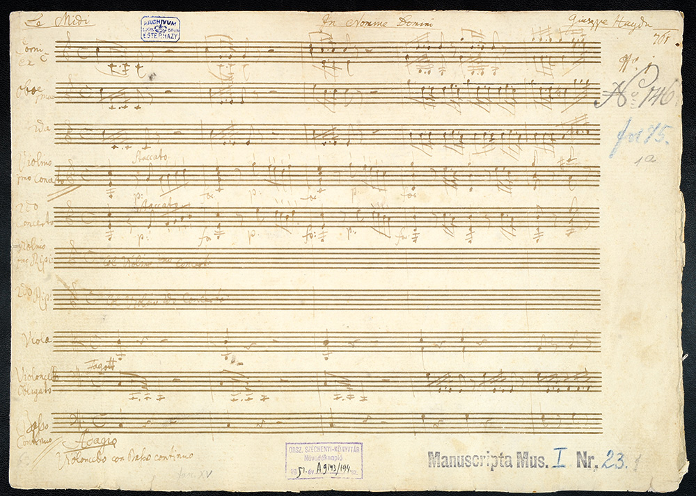 Joseph Haydn eredeti kottája Forrás: OSZK 
