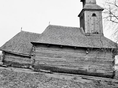 A mándoki görögkatolikus templom eredeti helyén 1969-ben.
Fotó: Balogh László, Szabadtéri Néprajzi Múzeum