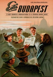 Az 1952 és 1956 között megjelenő Esti Budapest plakátja FSZEK Budapest Gyűjtemény