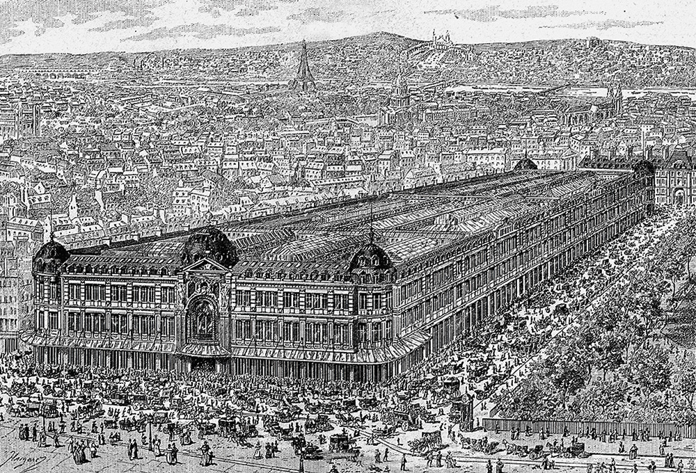 Le Bon Marché, a párizsi áruház egy 1887-ben készült metszeten