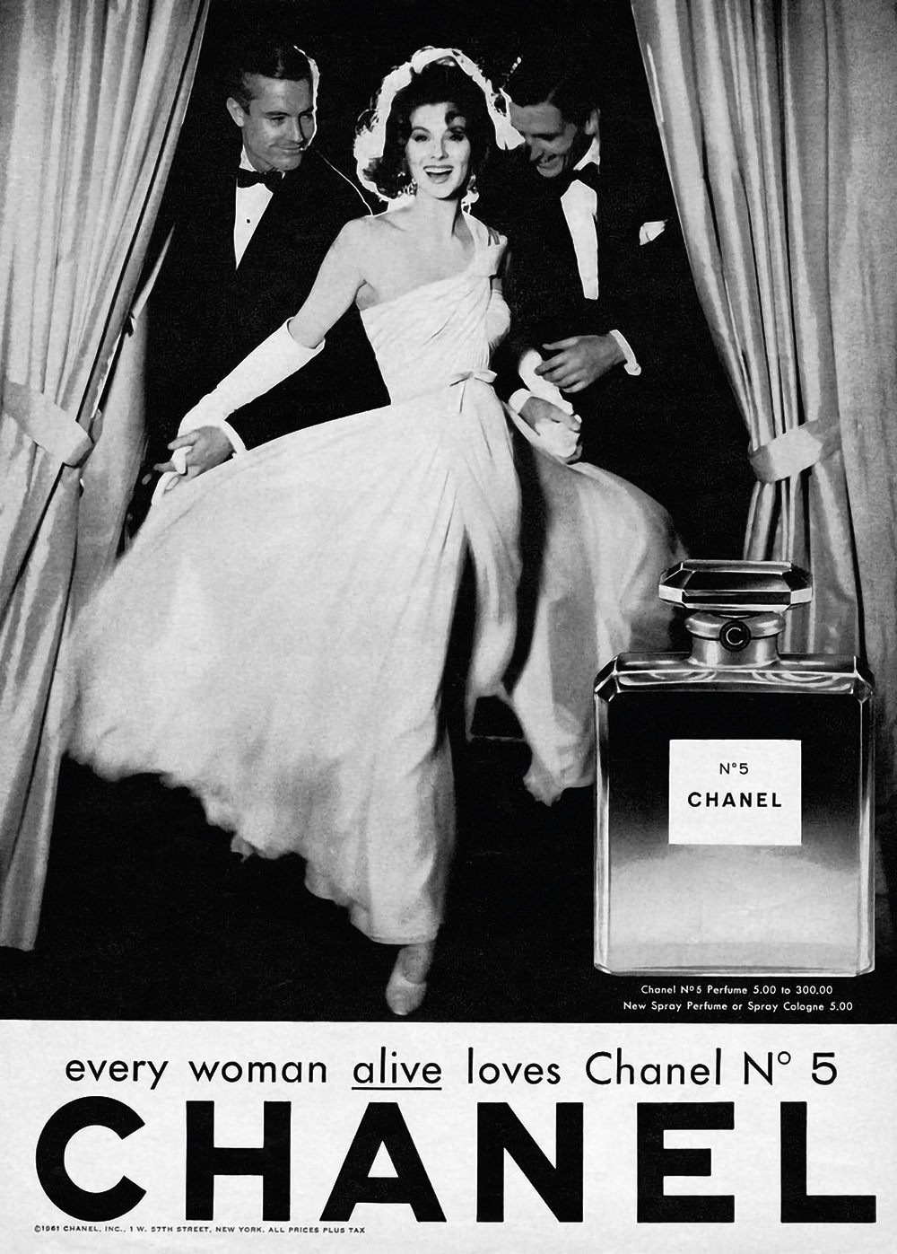 Az 1921-ben elkészült Chanel No. 5. hirdetése 1952-ből