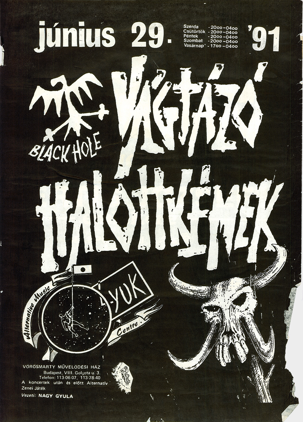 A Vágtázó Halottkémek koncertplakátja a Fekete Lyukból