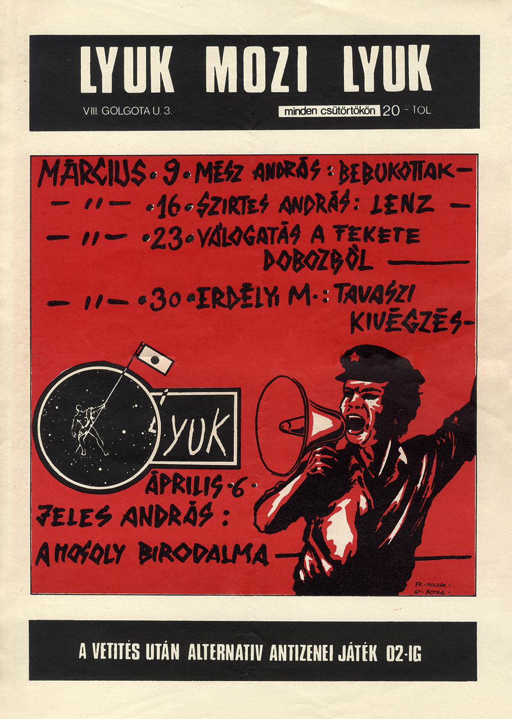 Botka Tibor filmplakátja a Fekete Lyukból