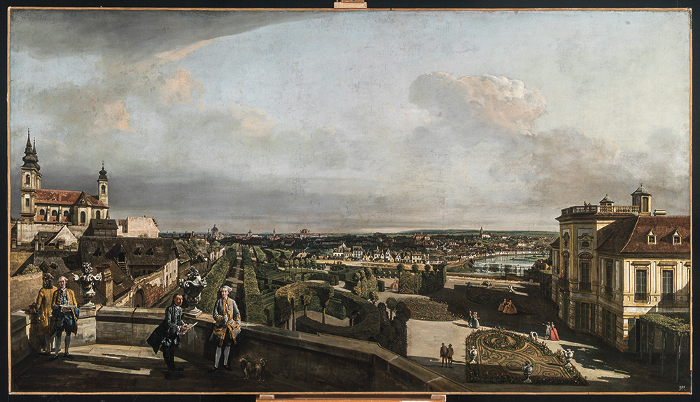 Bernardo Bellotto: A Kaunitz–Esterházy-palota Bécsben, 1759–1760 olaj, vászon, 134×237 cm Szépművészeti Múzeum