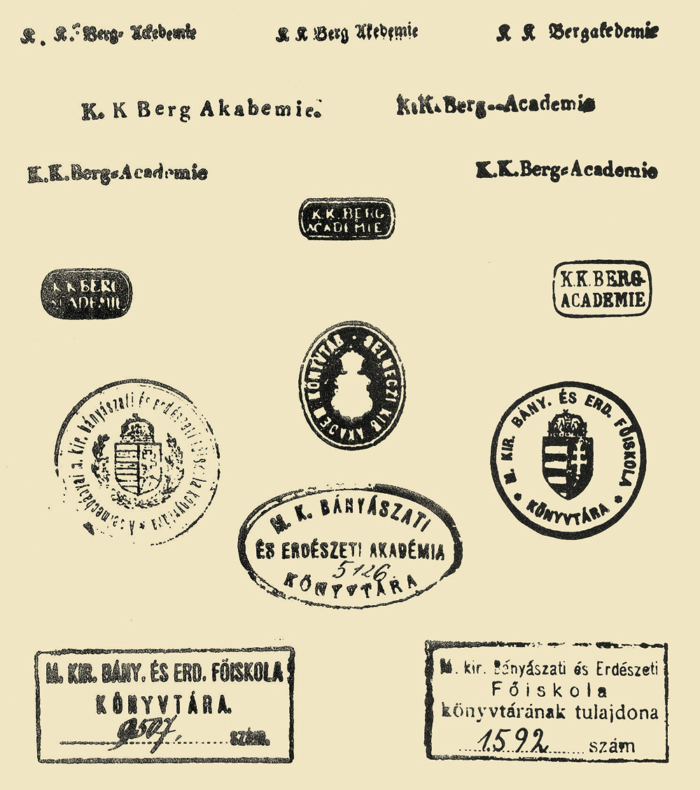 A selmeci akadémia könyvtári bélyegzői