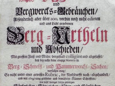 Christoph Herttwig: Neues und Vollkommenes Berg-Buch, 1710