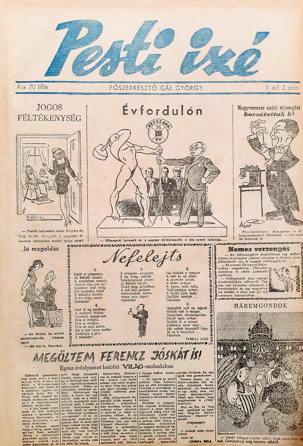 Pesti Izé-címlap, II. évf. (1947) 2. sz.