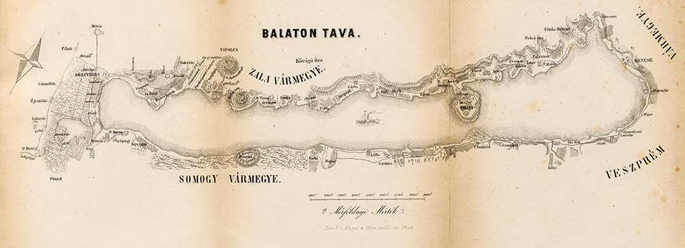 Szerelmey Miklós (1803–1875): Balaton albuma. Füred és Balaton vidéke, 1848, litográfia