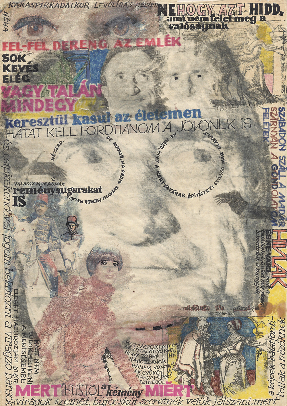 Nagy Pál: El nem küldött képlevelek 2, 1970 es évek, 24,5×20,5 cm