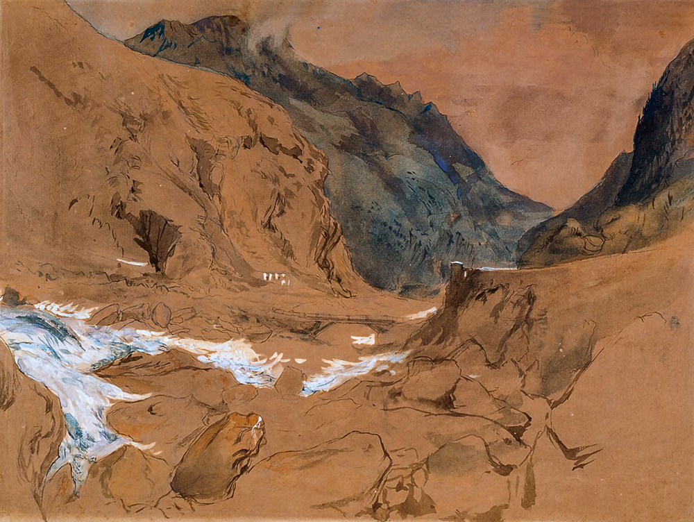 John Ruskin: A Szent Gotthárd hágó Faidónál, 1845. Vízfestmény