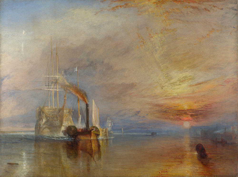 Joseph Mallord William Turner: A Temeraire hadihajó, utolsó kikötőjébe vontatva, szétbontása előtt, 1839. Olajfestmény