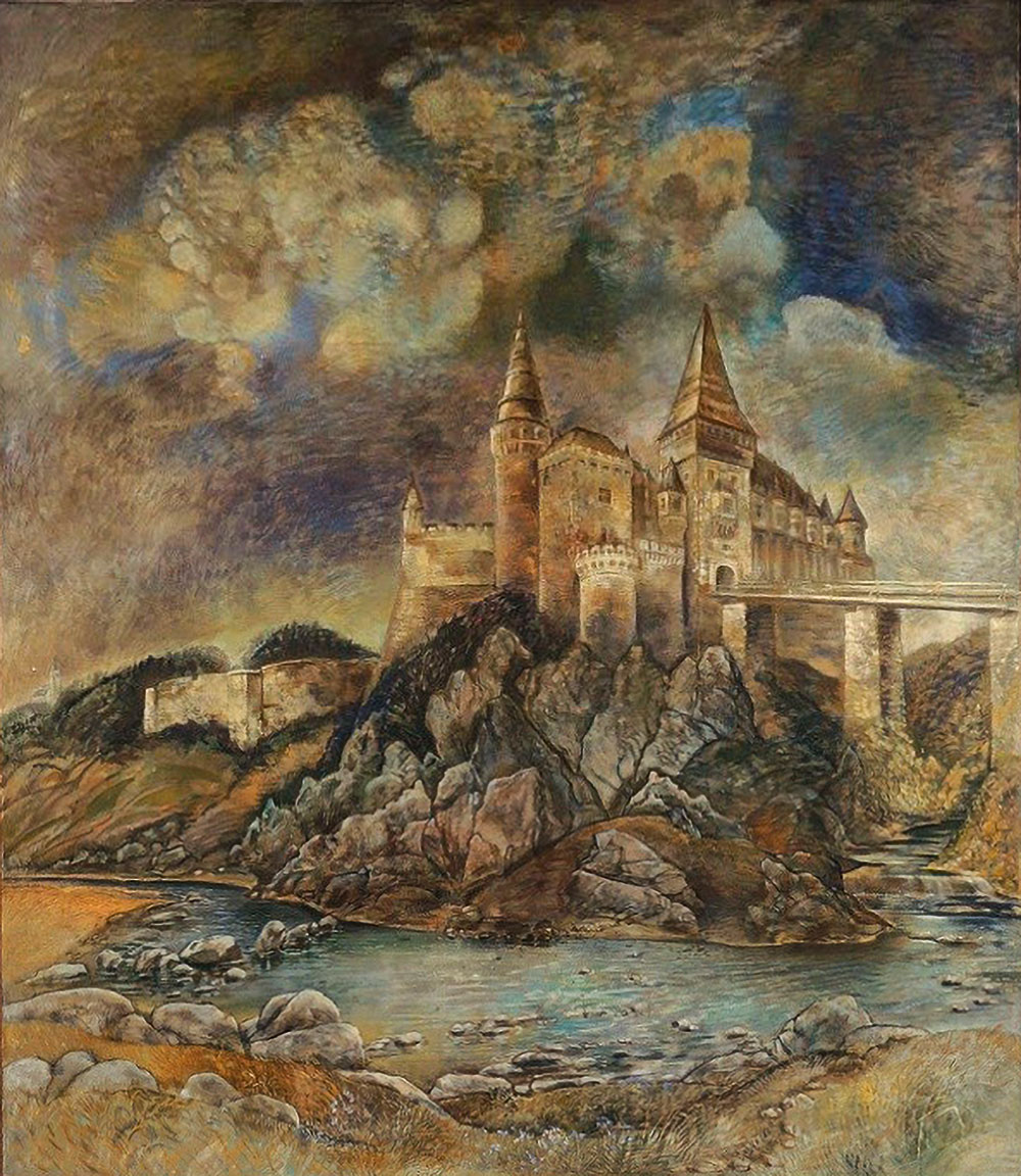 Spányi Béla (1852–1914): Vajdahunyad vára, 1901. Falkép a Parlamentben