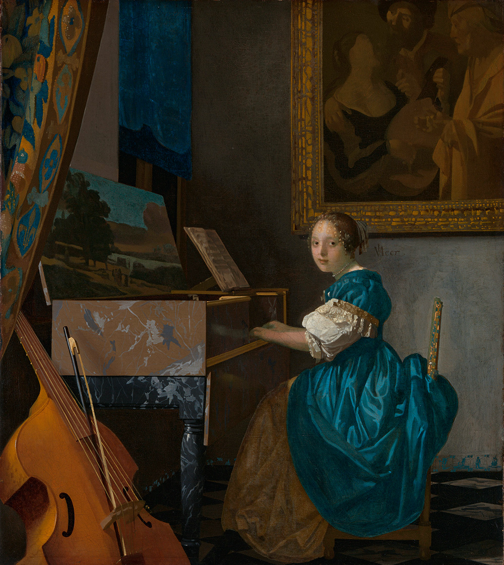Jan Vermeer van Delft: Hölgy virginálnál, 1673–1675 National Gallery, London