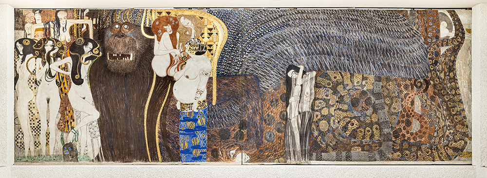 Gustav Klimt: Beethoven-fríz. Részlet: Az ellenséges hatalmak könyörtelensége Fotó: Jorit Aust, Vereinigung bildender KünstlerInnen Wiener Secession