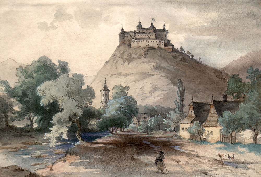 Ludwig Rohbock (1824–1893): Krasznahorka látképe, 1859