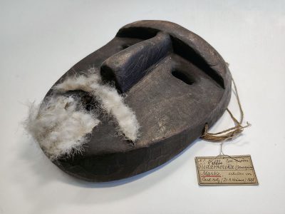 LindenLAB 2: Tárgyak és gyűjtők. Maszk, Mapuche, Chile, Holz­gyűjtemény Forrás: Linden Museum Stuttgart, Dominik Drasdow felvétele