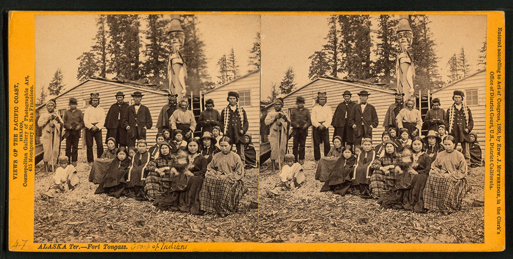 Eadweard Muybridge (1830–1904): Fort Tongass, indiánok csoportja, 1868